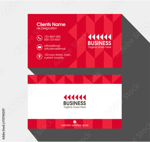 Modern business card design. Elegant business card layout. Professional business card. Corporate visiting card vector. Modern geometric shape background calling card.	 photo
