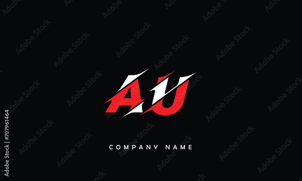 AU, UA, A, U Abstract Letters Logo Monogram AU, UA, A, U Abstract Letters Logo Monogram
