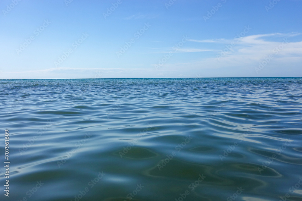 Obraz premium sea and sky. blue sea water. calm sea