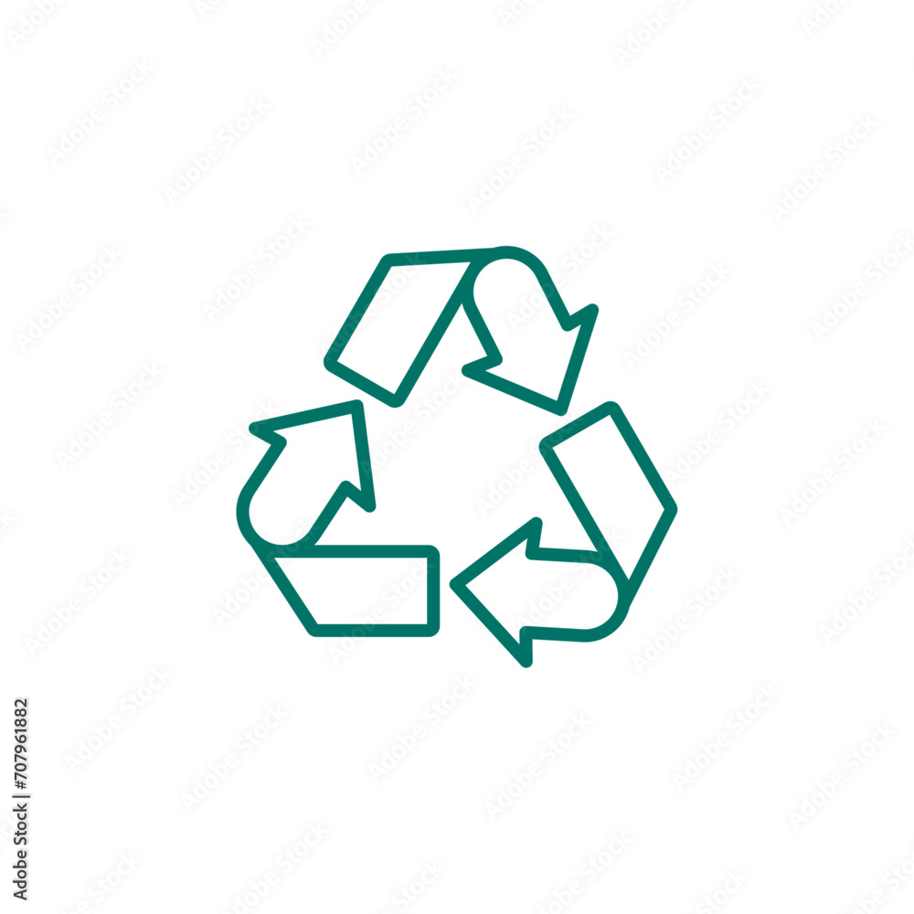 recycle minimal outline icon on white background recycle minimal outline icon on white background