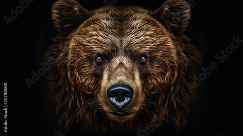 Large Carpathian brown bear portrait Wild animal