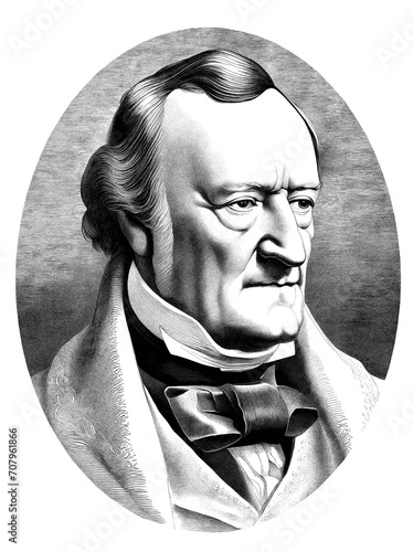 Wilhelm Richard Wagner (22 May 1813 – 13 February 1883), generative AI	 photo