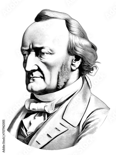 Portrait of Wilhelm Richard Wagner, generative AI 