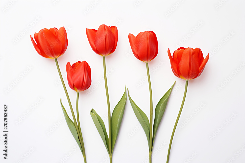 photography of some red tulip flowers on a white background, in the style of playful compositions created with Generative Ai photography of some red tulip flowers on a white background, in the style of playful compositions created with Generative Ai