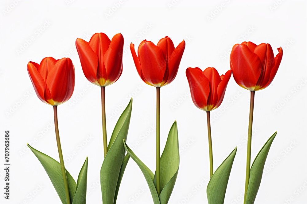photography of some red tulip flowers on a white background, in the style of playful compositions created with Generative Ai photography of some red tulip flowers on a white background, in the style of playful compositions created with Generative Ai
