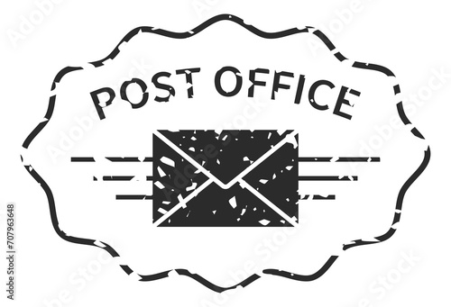 Retro grunge postal stamp. Post office label