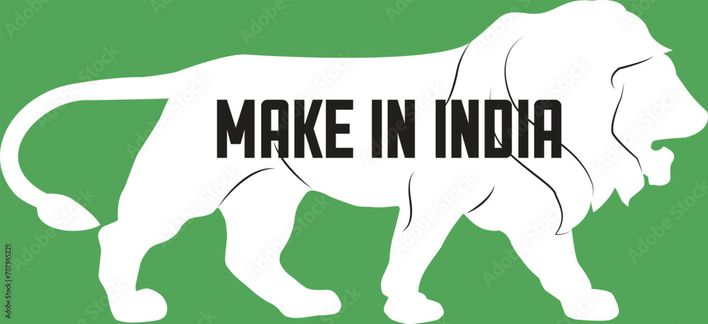 Make in India White Vector icon | Make in India lion symbol | lion symbol
