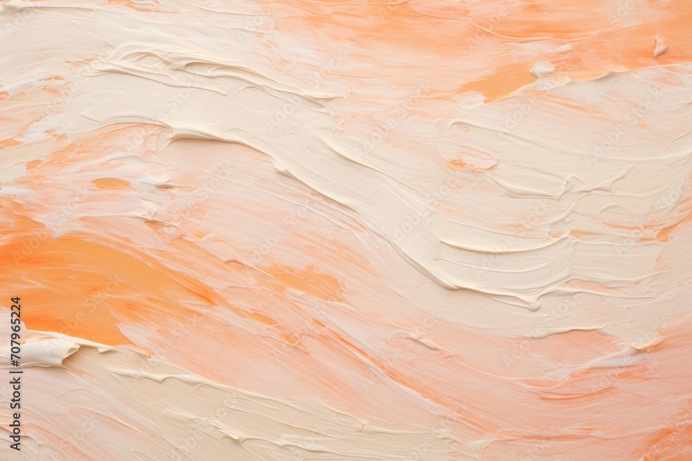 Peach closeup of impasto abstract rough white art painting texture 