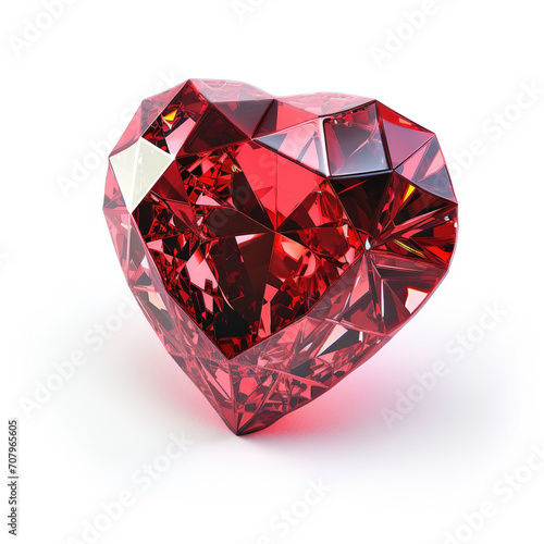 A shiny heart shaped red gemstone jewelery for valentine s day or wedding anniversary