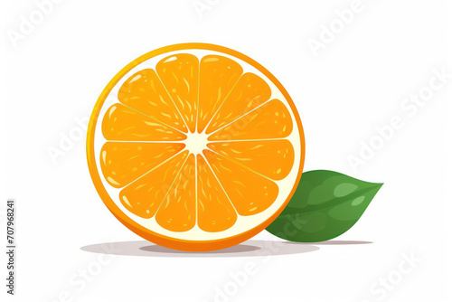 Freshly Sliced Orange Citrus  A Juicy  Ripe  and Vibrant Illustration of Nature s Delightful Vitamin C Source  Surrounded by Green Leaves against a Tropical Background