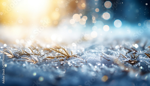 Shiny snowflake decoration glows in abstract winter backdrop generated by AI © Gstudio