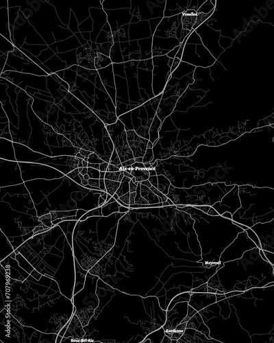 Aix-en-Provence France Map, Detailed Dark Map of Aix-en-Provence France photo