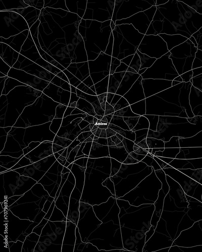 Amiens France Map, Detailed Dark Map of Amiens France