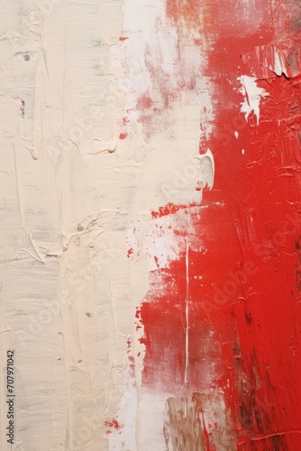 Ruby closeup of impasto abstract rough white art painting texture