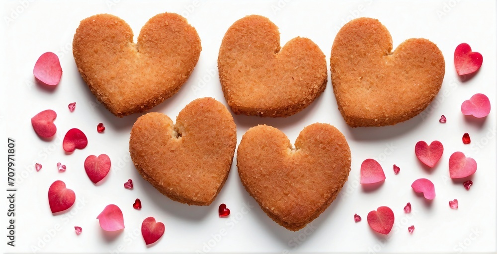 Obraz premium heart shaped cookies on a wooden table