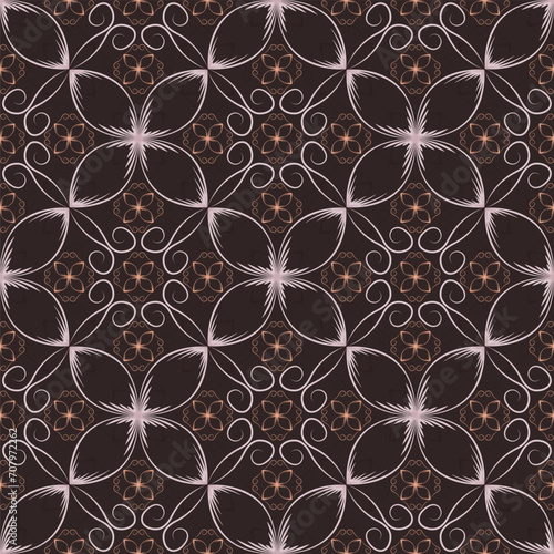 Modern art deco geometric floral vector seamless pattern. Fabric print design.