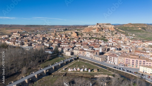 Panoramic aerial view of San Esteban de Gormaz, Soria