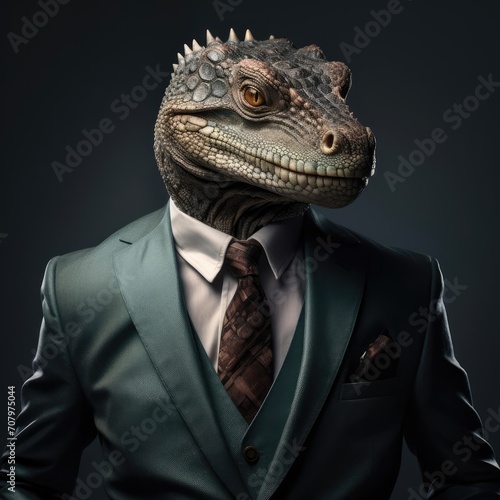 Reptilian in a formal suit © cherezoff