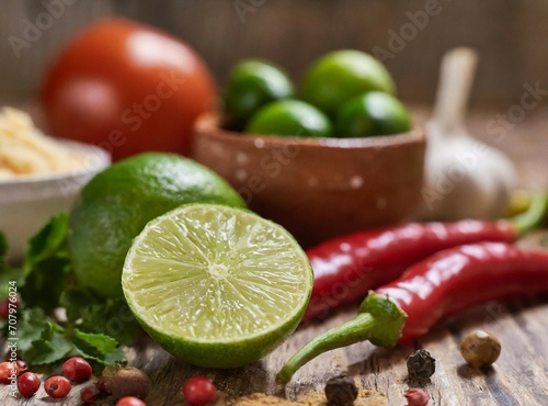 Mexican Guacamole ingredients closeup photography