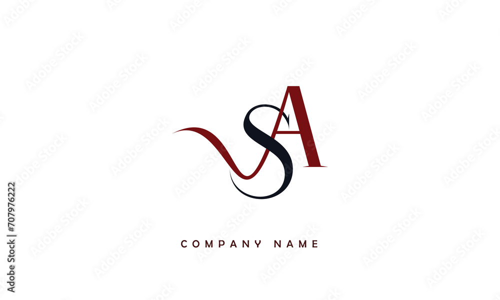Obraz premium AS, SA, A, S Abstract Letters Logo Monogram