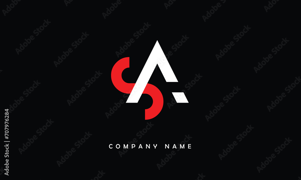 AS, SA, A, S Abstract Letters Logo Monogram AS, SA, A, S Abstract Letters Logo Monogram