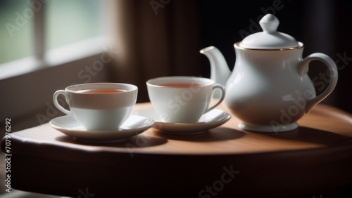 cup of tea and teapot ai generated