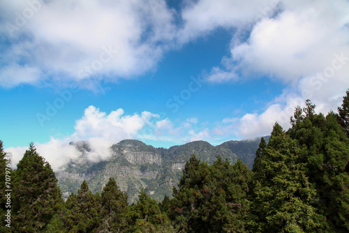 View of forest and mountain in national park in taiwan © pumppump