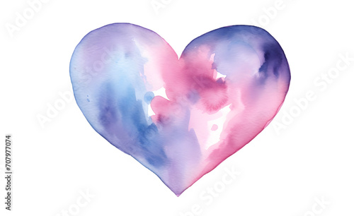 Valentine's day. hand painted watercolor color heart isolated on transparent background