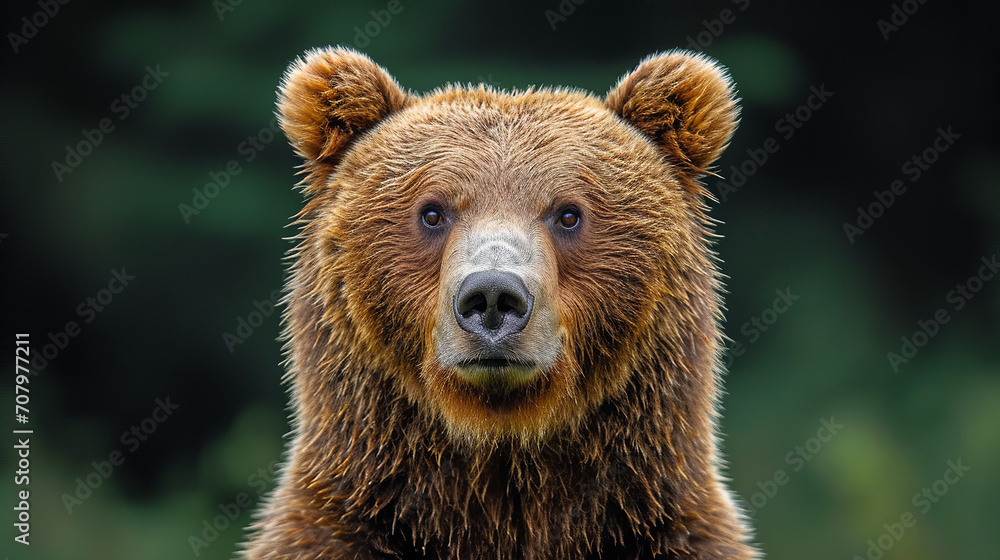 brown bear portrait - obrazy, fototapety, plakaty 