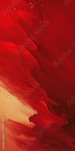 Red and gold abstract painting wallpaper, in the style of minimalist backgrounds, ominous vibe