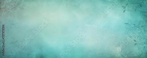Teal soft pastel background parchment with a thin barely noticeable floral ornament background