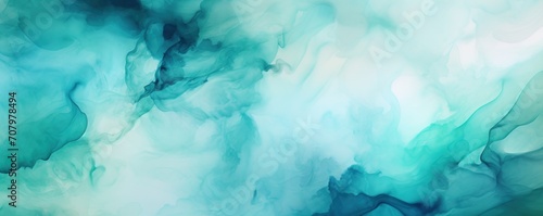 Turquoise abstract watercolor background photo