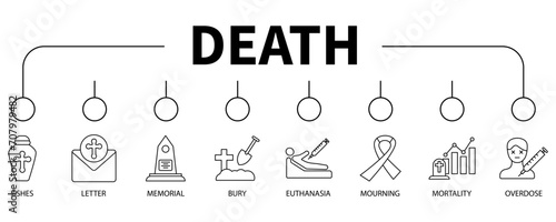 Death banner web icon vector illustration concept