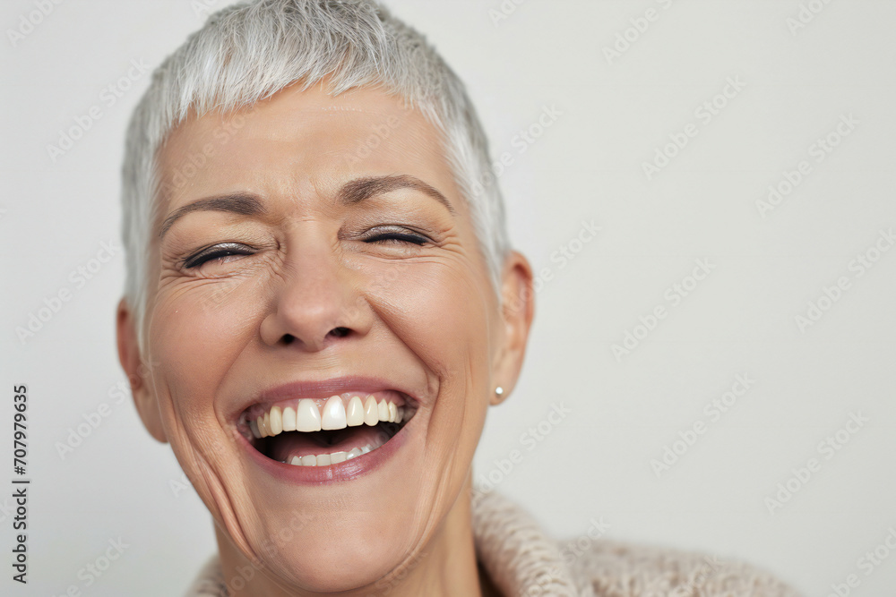 Close-up portrait of a handsome elderly pensioner, portrait of a smiling person Close-up portrait of a handsome elderly pensioner, portrait of a smiling person