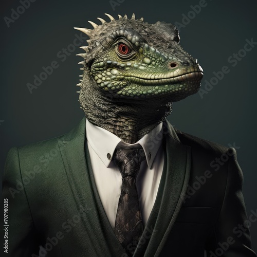 Reptilian in a formal suit © cherezoff