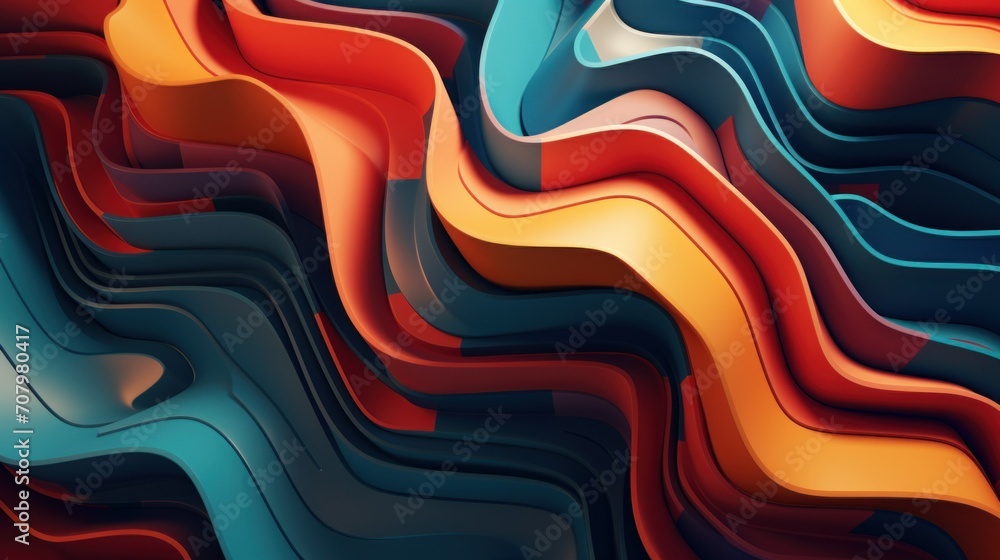 Abstract 3D Colorful Layered Shapes. Dynamic 3D abstract background with multilayered shapes in vibrant orange and blue tones, visual depth. Abstract 3D Colorful Layered Shapes. Dynamic 3D abstract background with multilayered shapes in vibrant orange and blue tones, visual depth.