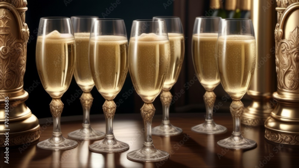 glasses of champagne ai generated