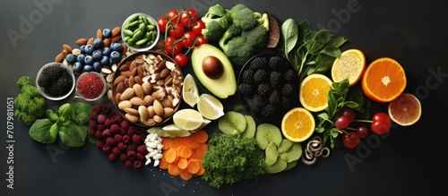 Healthy food for diabetics with vitamins  minerals  antioxidants  and protein. High in nutrition and low on the GI index.