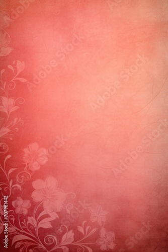 Vermilion soft pastel background parchment with a thin barely noticeable floral ornament background