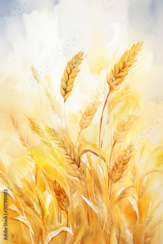 Wheat background image for design or product presentation  with a play of light and shadow