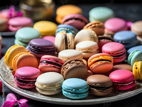 Macarons in a variety of vibrant colors and flavors. © David