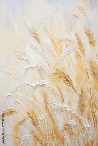 Wheat closeup of impasto abstract rough white art painting texture