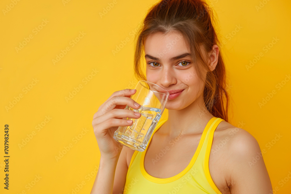 Sporty Elegance: Close Portrait of Joyful Woman in Athletic Wear Sporty Elegance: Close Portrait of Joyful Woman in Athletic Wear