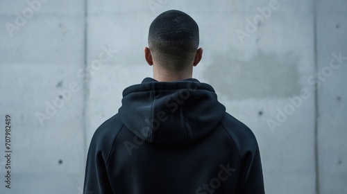 person in front of a wall