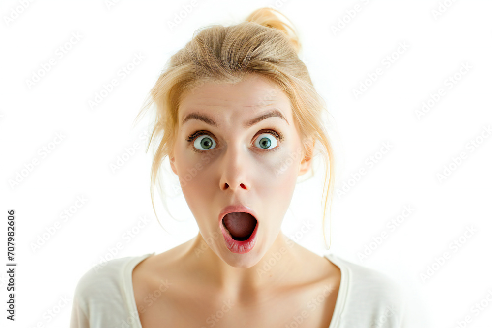 a woman expressing surprise and shock emotion with face a woman expressing surprise and shock emotion with face