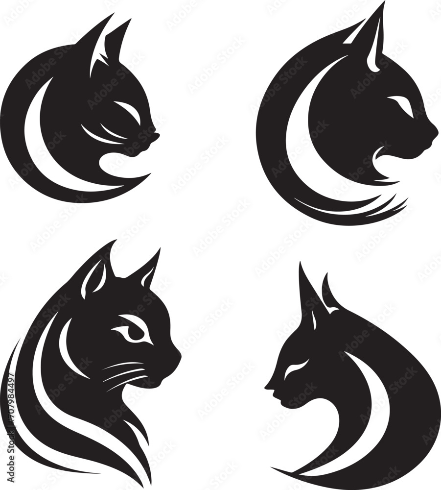 cute cat icon vectors set illustration cute cat icon vectors set illustration