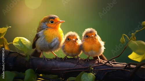Summer is coming cute little bird family © asmara