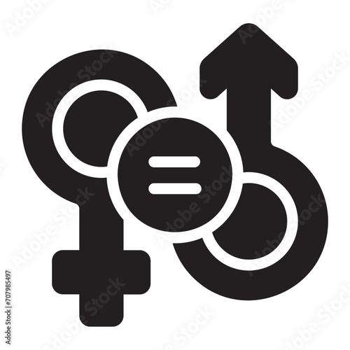 gender equality glyph icon