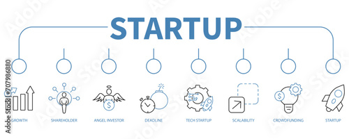 Startup banner web icon vector illustration concept