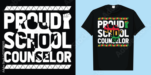 Proud School Counselor T-Shirt, Proud School Counselor Africa Pride Black History Month T-Shirt